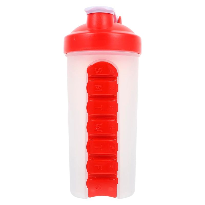 GENERICO - Botella De Agua 600ml + Pastillero Semanal Rojo