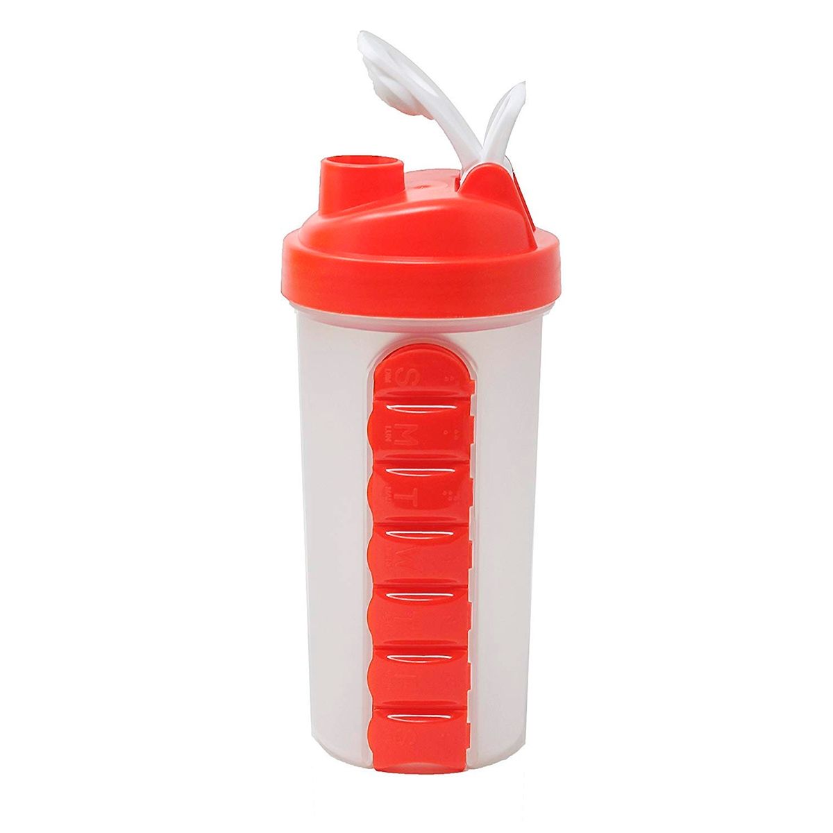 ONEDER - Botella De Agua 600ml + Pastillero Semanal Rojo
