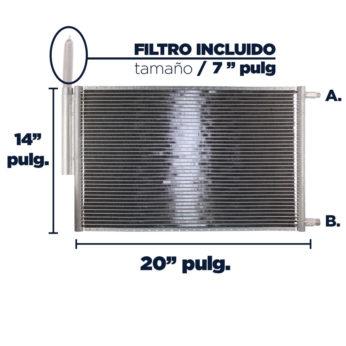 AMERICAN AIR - Condensador De Ac 14x20 Con Filtro Flujo Paralelo Universal