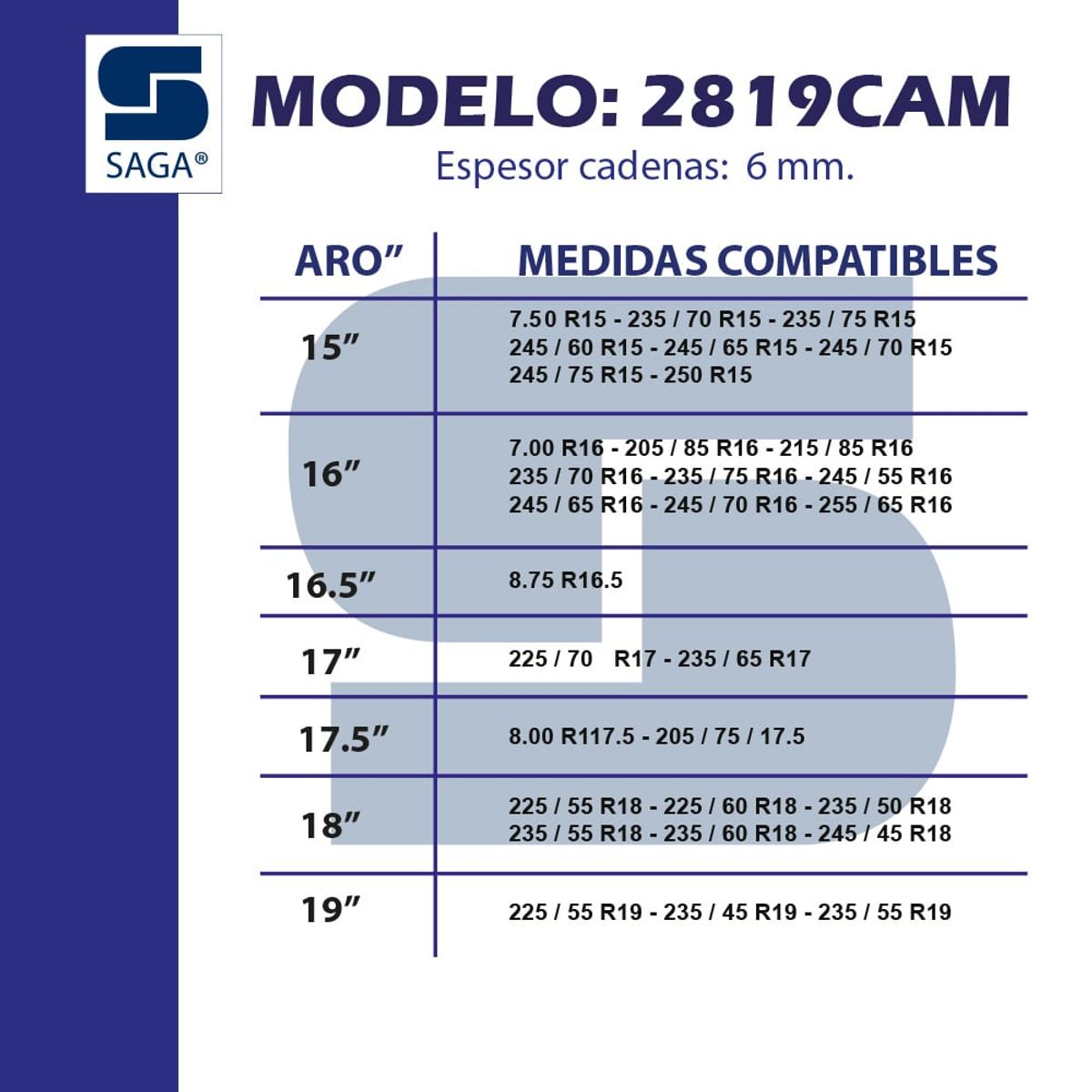 SAGA - Cadena nieve 2819 + Tensor Pulpo S + Cadena líquida