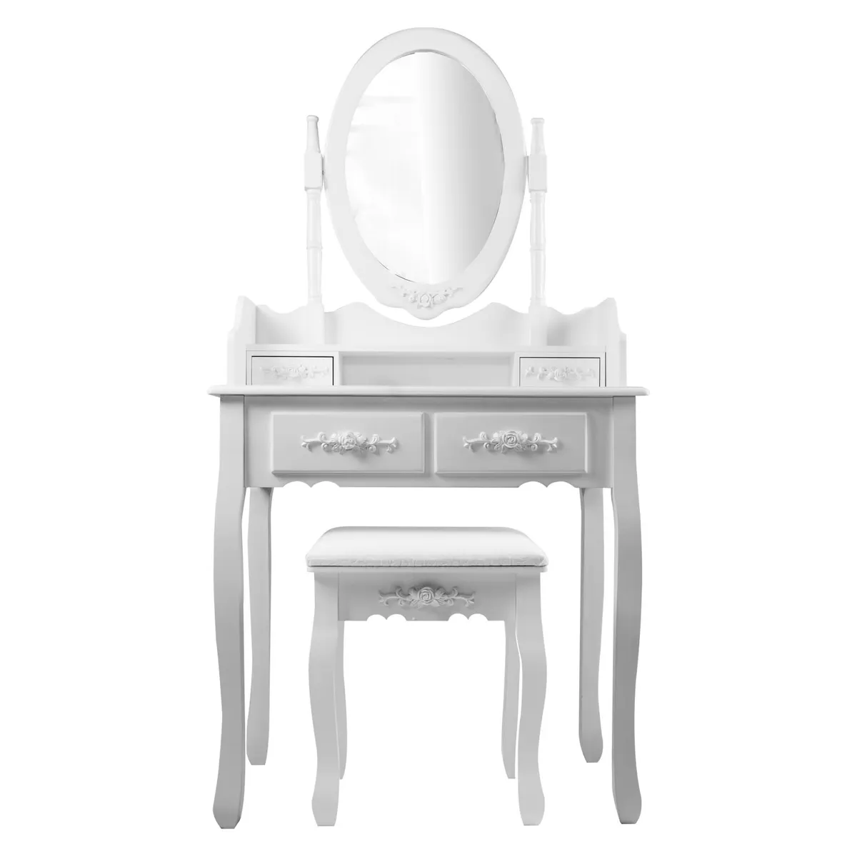 ITAHOME - TOCADOR COMODA MAQUILLAJE BANCA + ESPEJO LORENZA