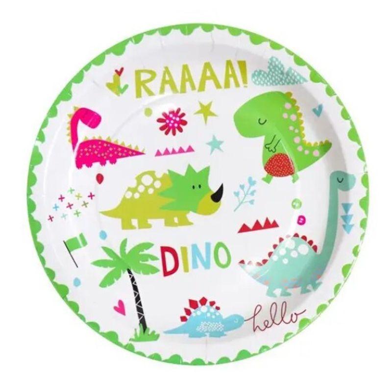 COTILLON ACTIVARTE - Plato Cumpleaños Dinosaurio X 6 Cotillón Activarte