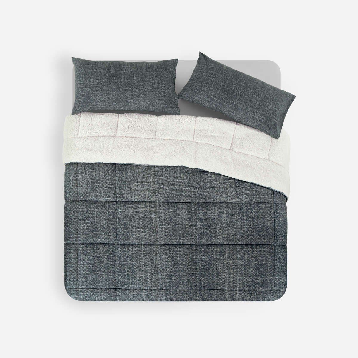 ROSEN - Plumón Alaska Sherpa Liso Navy 1,5 Plazas