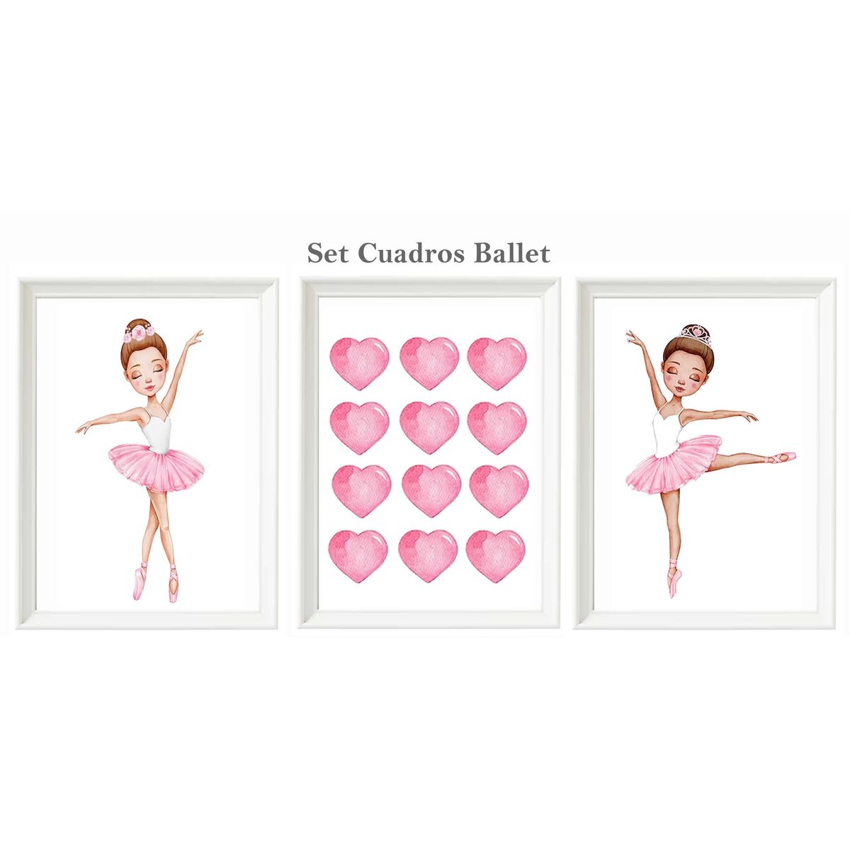 DECORACION CREATIVA - Set Cuadro infantil niña Ballet