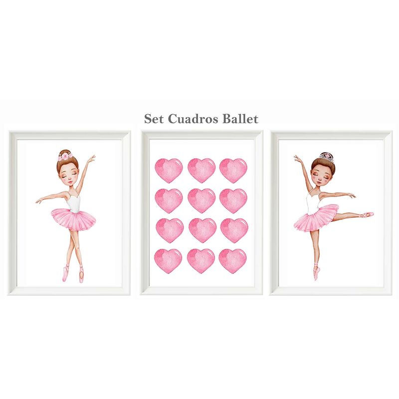 DECORACION CREATIVA - Set Cuadro infantil niña Ballet