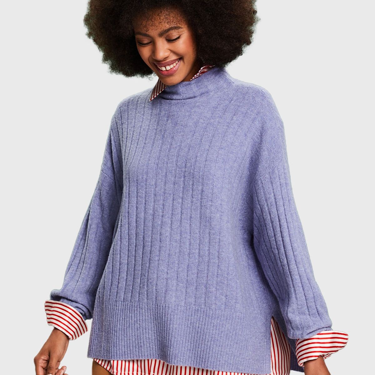 ESPRIT - Sweater De Punto Plano Acanalado Mujer Esprit ESPRIT