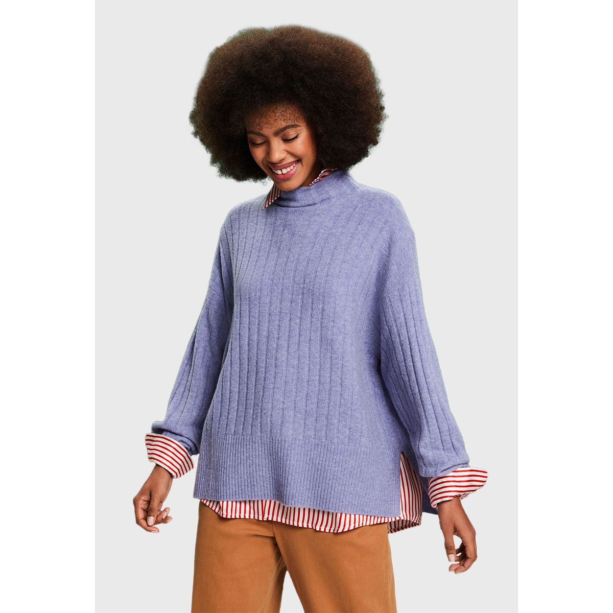 ESPRIT - Sweater De Punto Plano Acanalado Mujer Esprit ESPRIT
