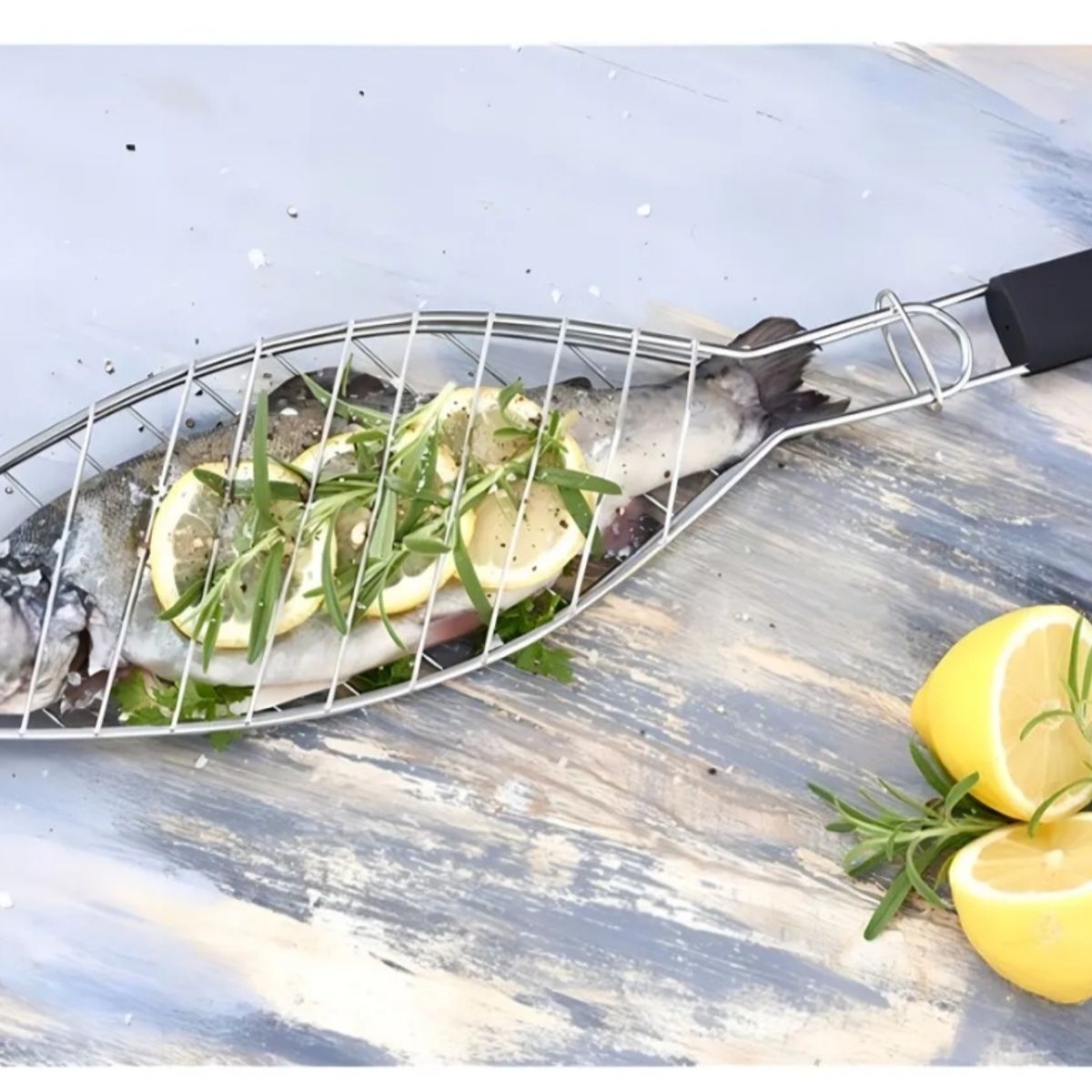 GENERICO - Grill Para Pescado Cocción Cocina Asado Parrilla Bbq Rejilla