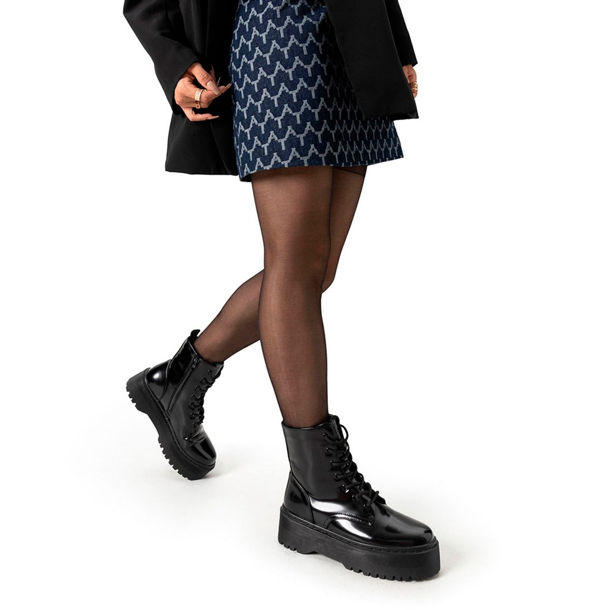 WEIDE - Botin Negro Casual Mujer Weide ZS35