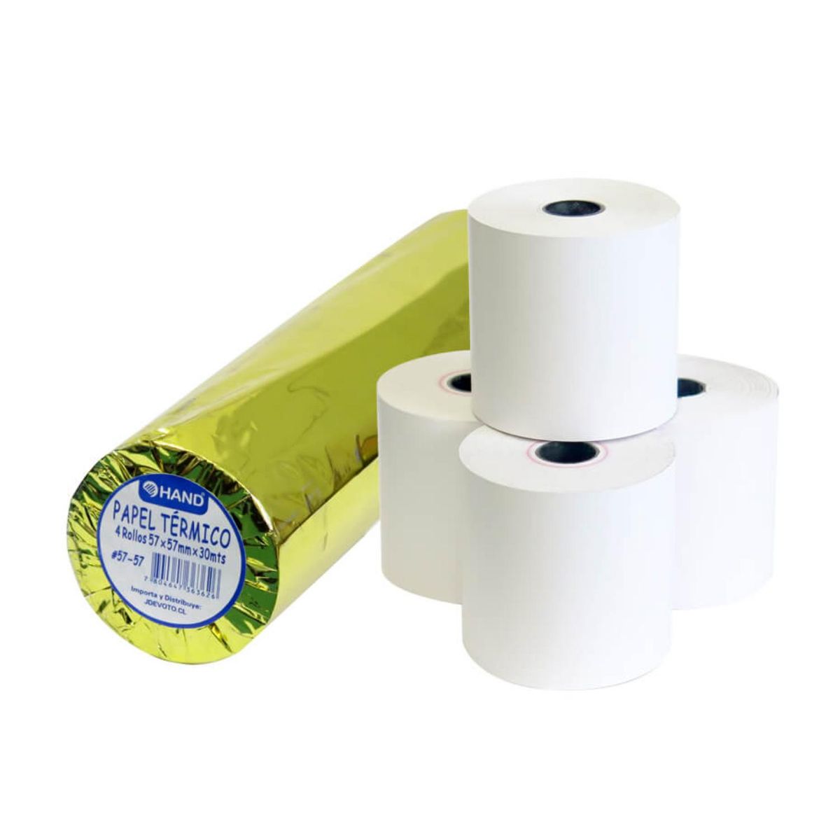 HAND - 4 Rollos Papel Térmico 57x57mm 30mts Hand - SC