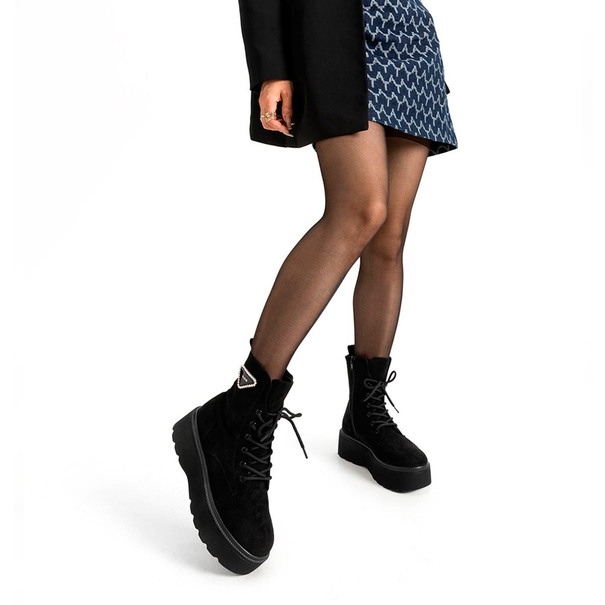 WEIDE - Botin Negro Casual Mujer Weide ZS39-1