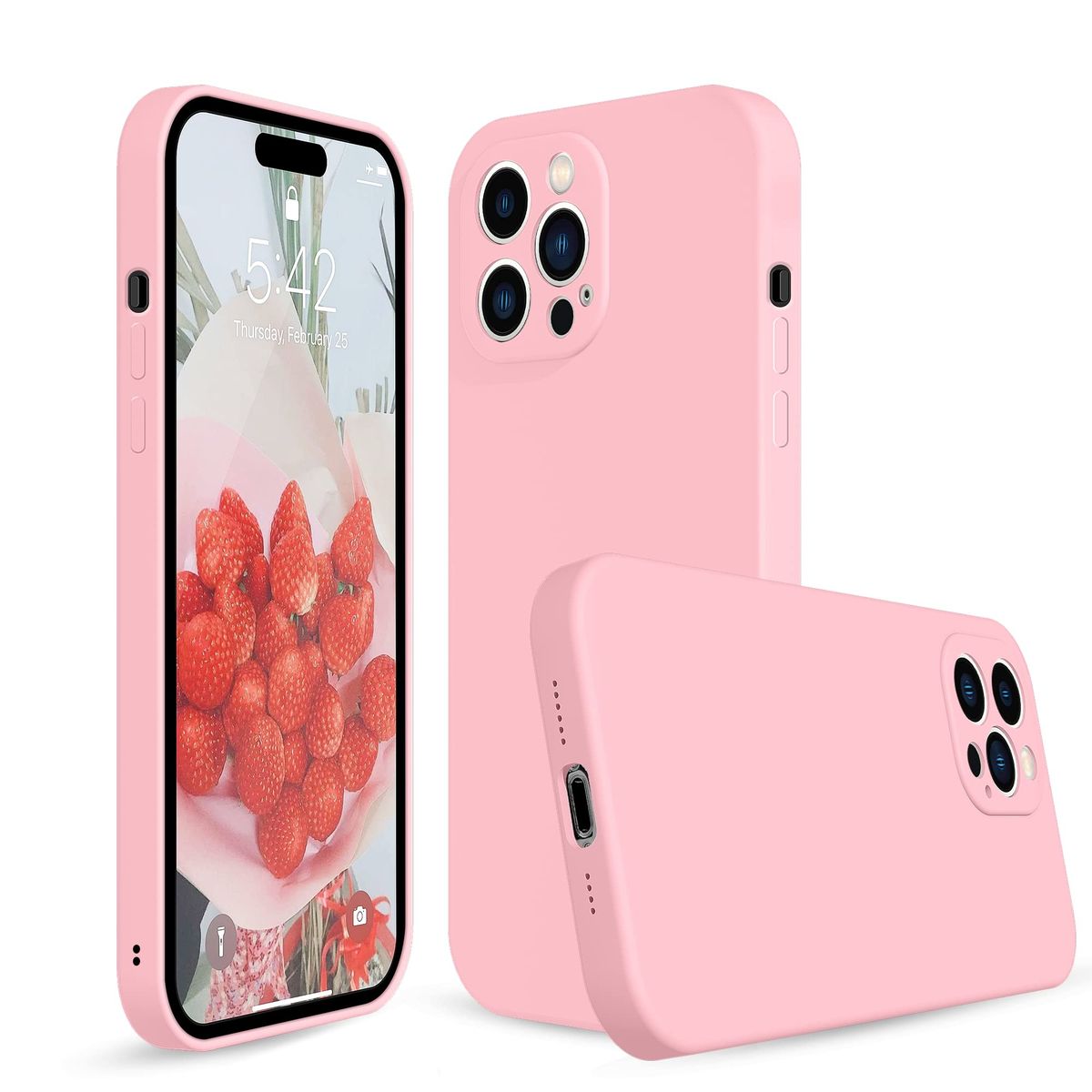 GENERICO - Carcasa funda Silicona slim para Iphone 14 pro max rosa