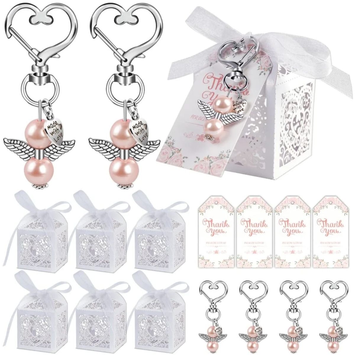 GENERICO - Llavero De Angel Para Baby Shower Recuerdo Boda Pack 24pcs