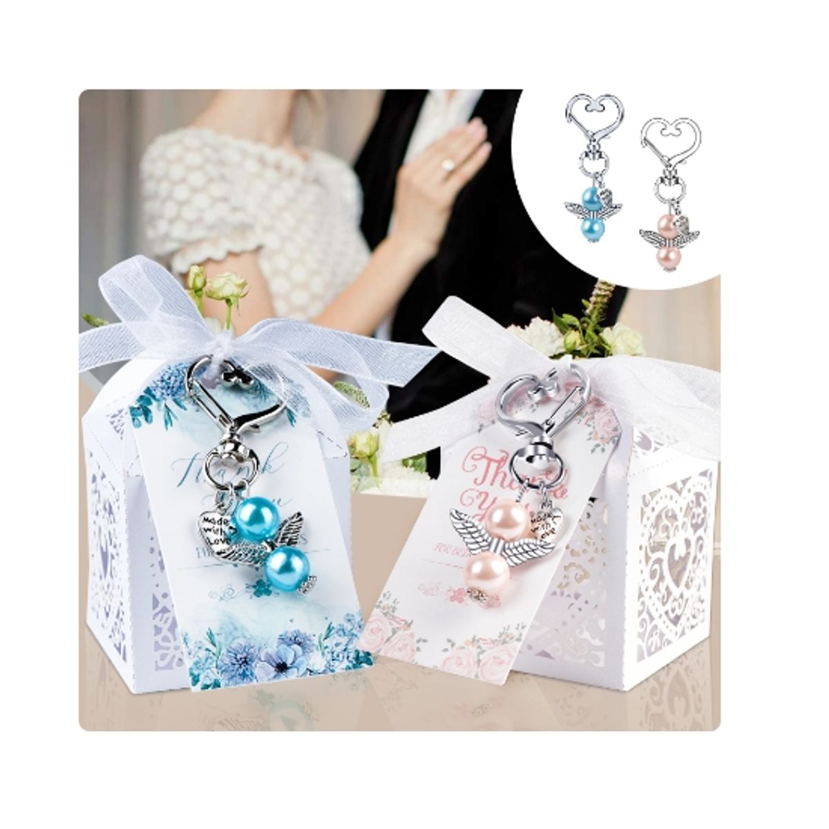 GENERICO - Llavero De Angel Para Baby Shower Recuerdo Boda Pack 24pcs