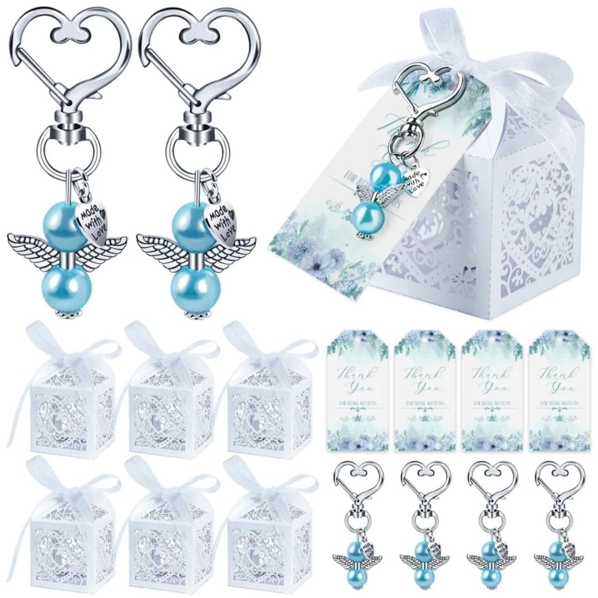 GENERICO - Llavero De Angel Para Baby Shower Recuerdo Boda Pack 24pcs