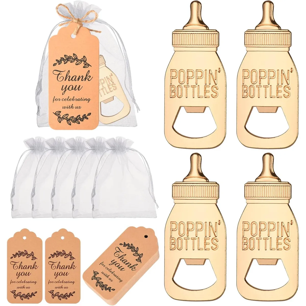 GENERICO - Recuerdo baby shower Bautizo Abridor de botellas 20 piezas