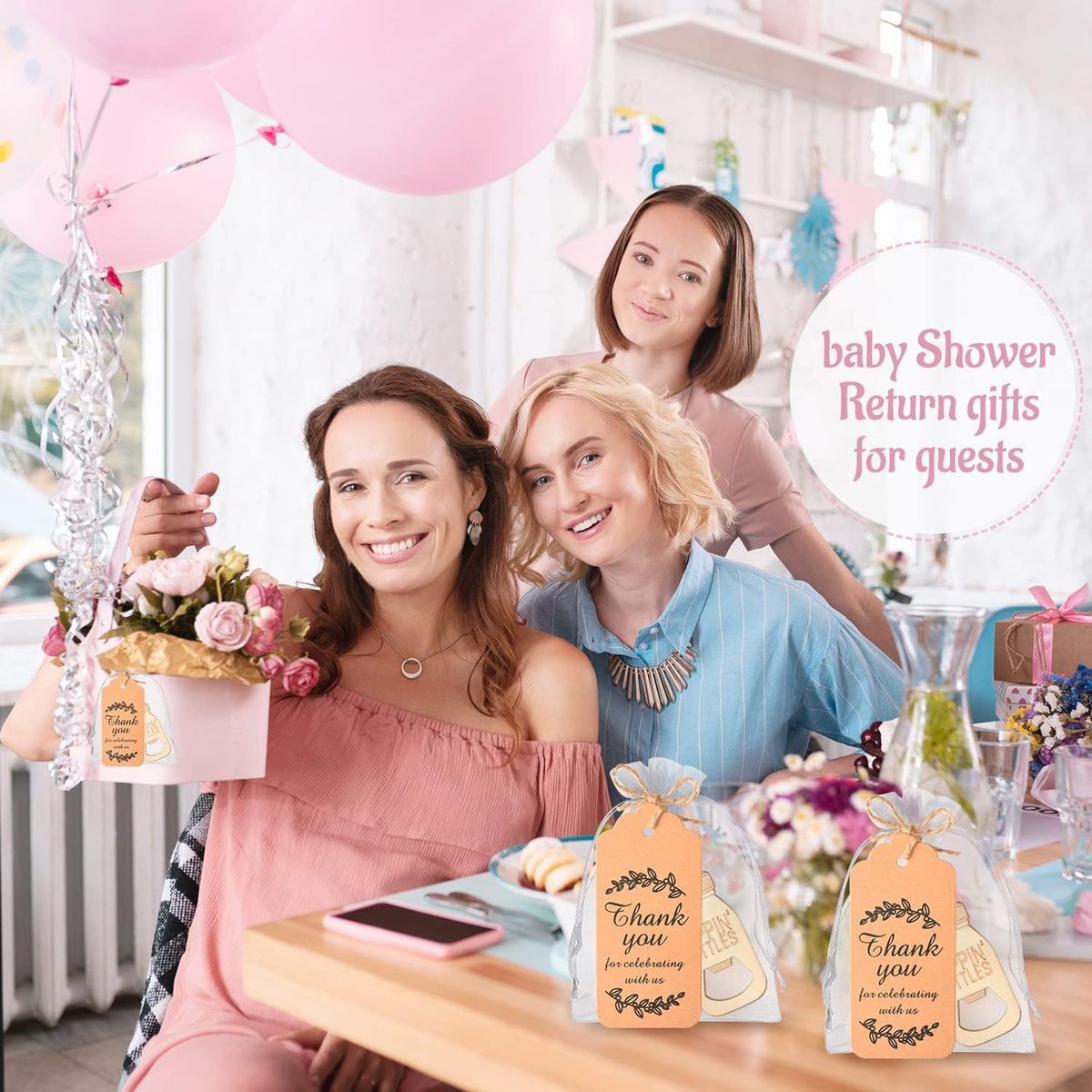 GENERICO - Recuerdo baby shower Bautizo Abridor de botellas 20 piezas