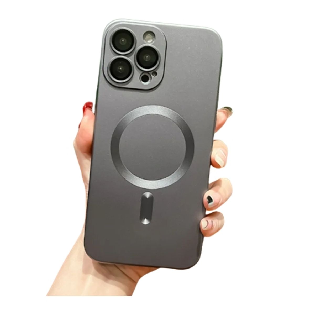 GENERICO - Carcasa Magsafe Para iPhone 12 gris Metalizada