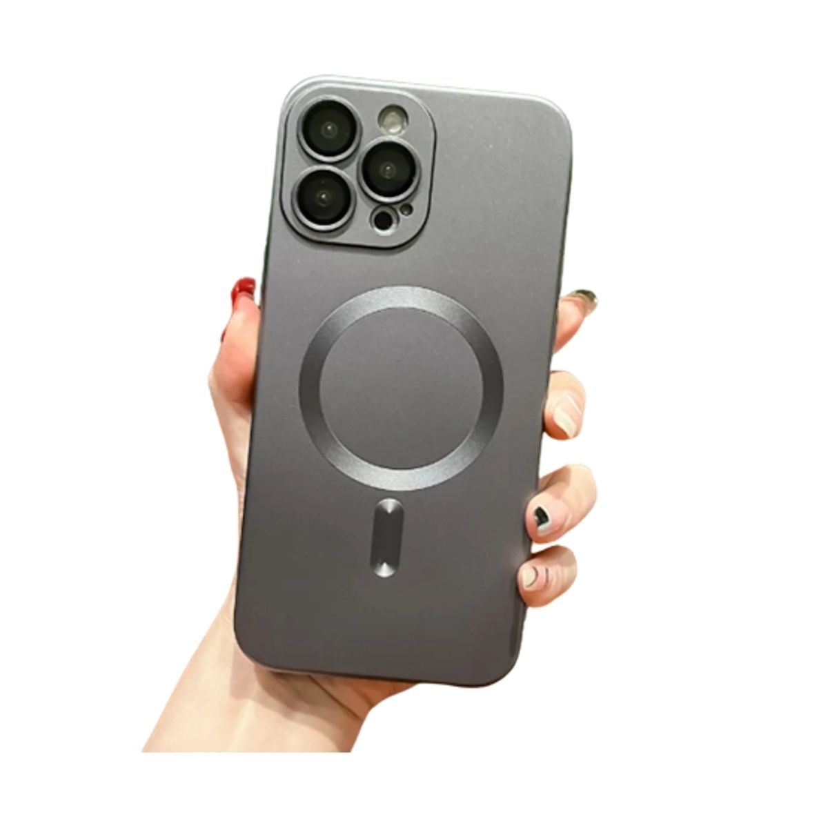 GENERICO - Carcasa Magsafe Para iPhone 12 gris Metalizada