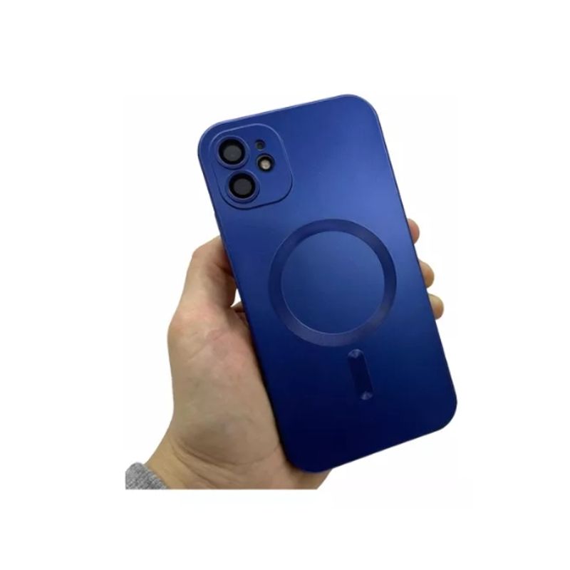 GENERICO - Carcasa Magsafe Para iPhone 12 azul Metalizada
