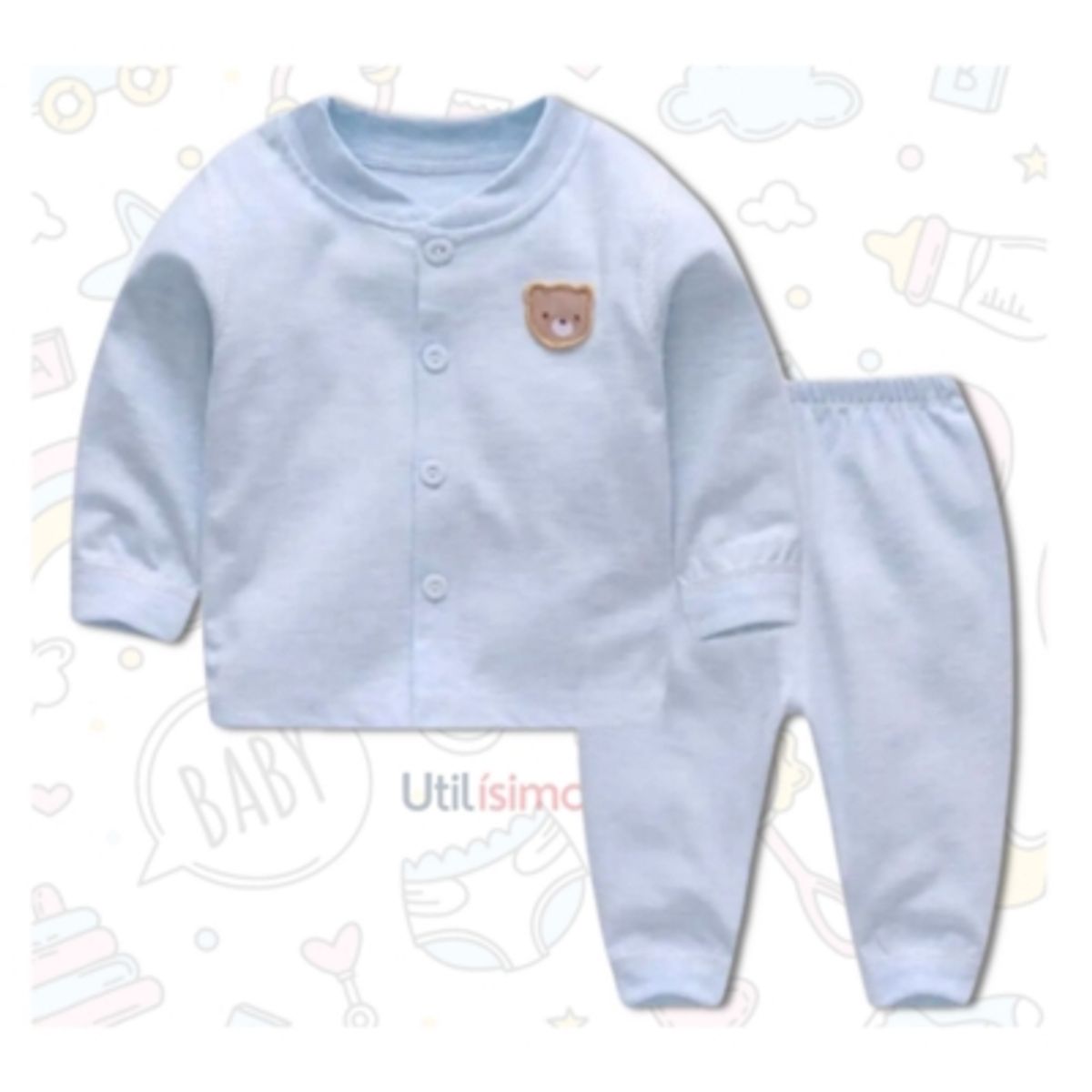 JUMP KIDS - Set 2 Piezas Pijama Niño Oso Azul Jump Kids 100% Algodón