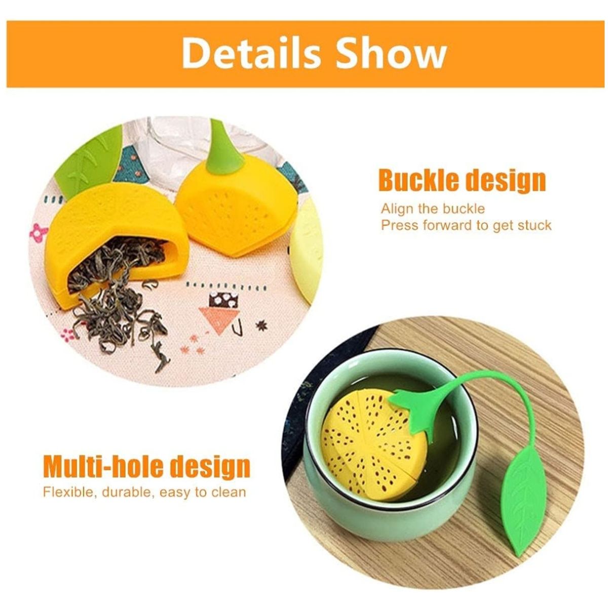 KUANGYE - 20 Infusores De Té De Silicona, Forma De Limón