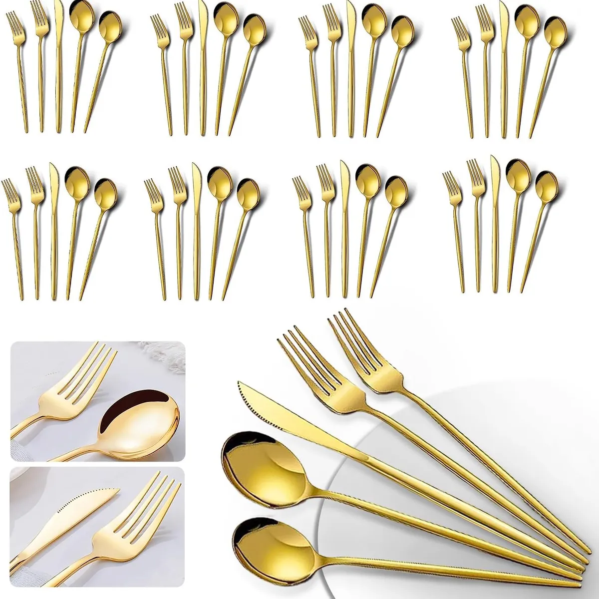 BLUEDREAMER - juego de cubiertos acero inoxidable juego de cuchilleria 45 piezas