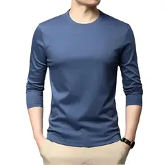EVERSO - Camiseta para Hombre Cuello Redondo Manga Larga - Sin Polar