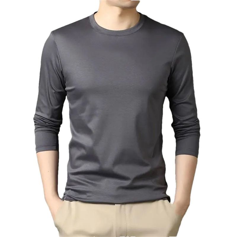 EVERSO - Camiseta para Hombre Cuello Redondo Manga Larga - Sin Polar