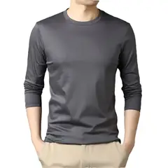 EVERSO - Camiseta para Hombre Cuello Redondo Manga Larga - Sin Polar