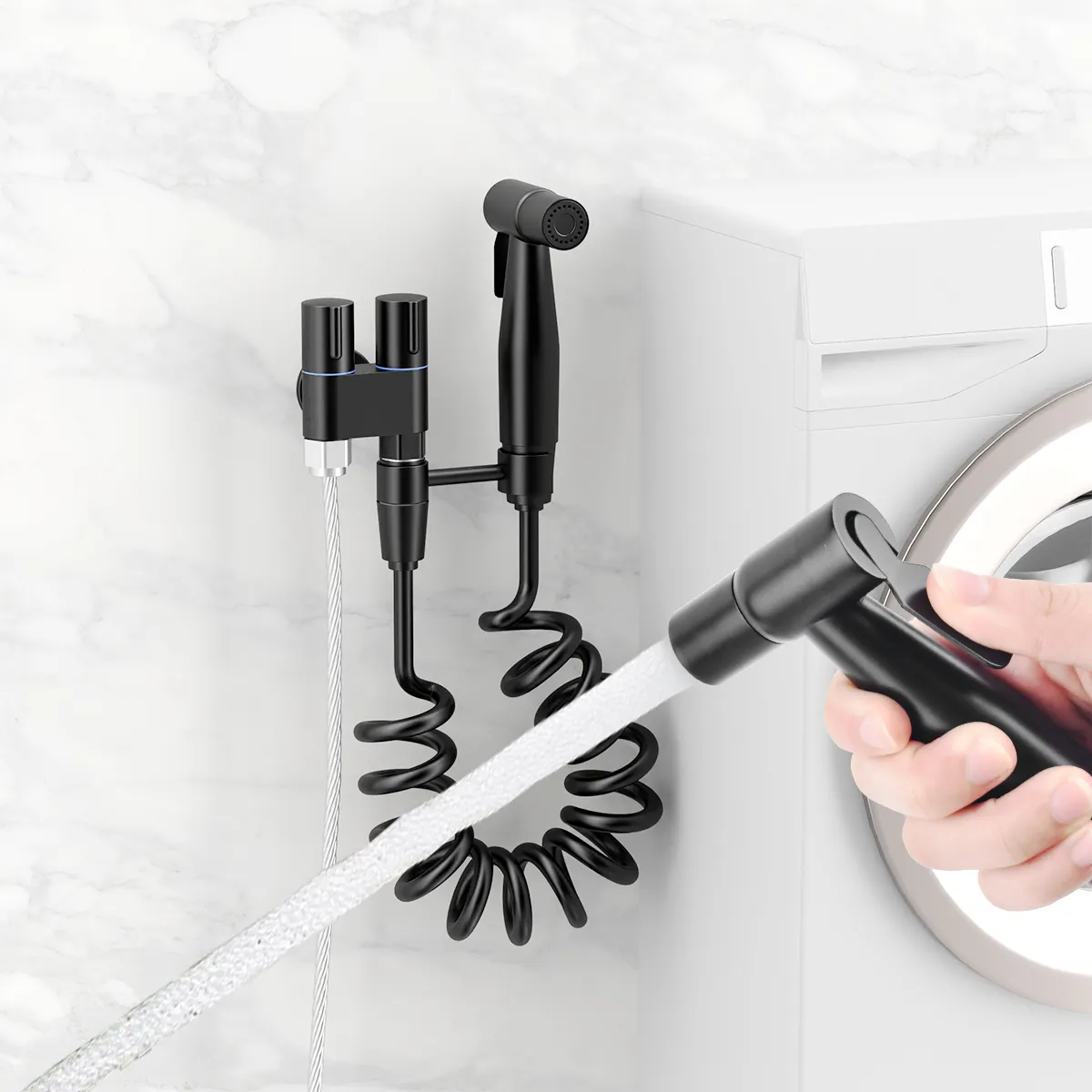 AIZO - Negro Ducha Bidet Arabe Wc Inodoro Acero Inoxidable