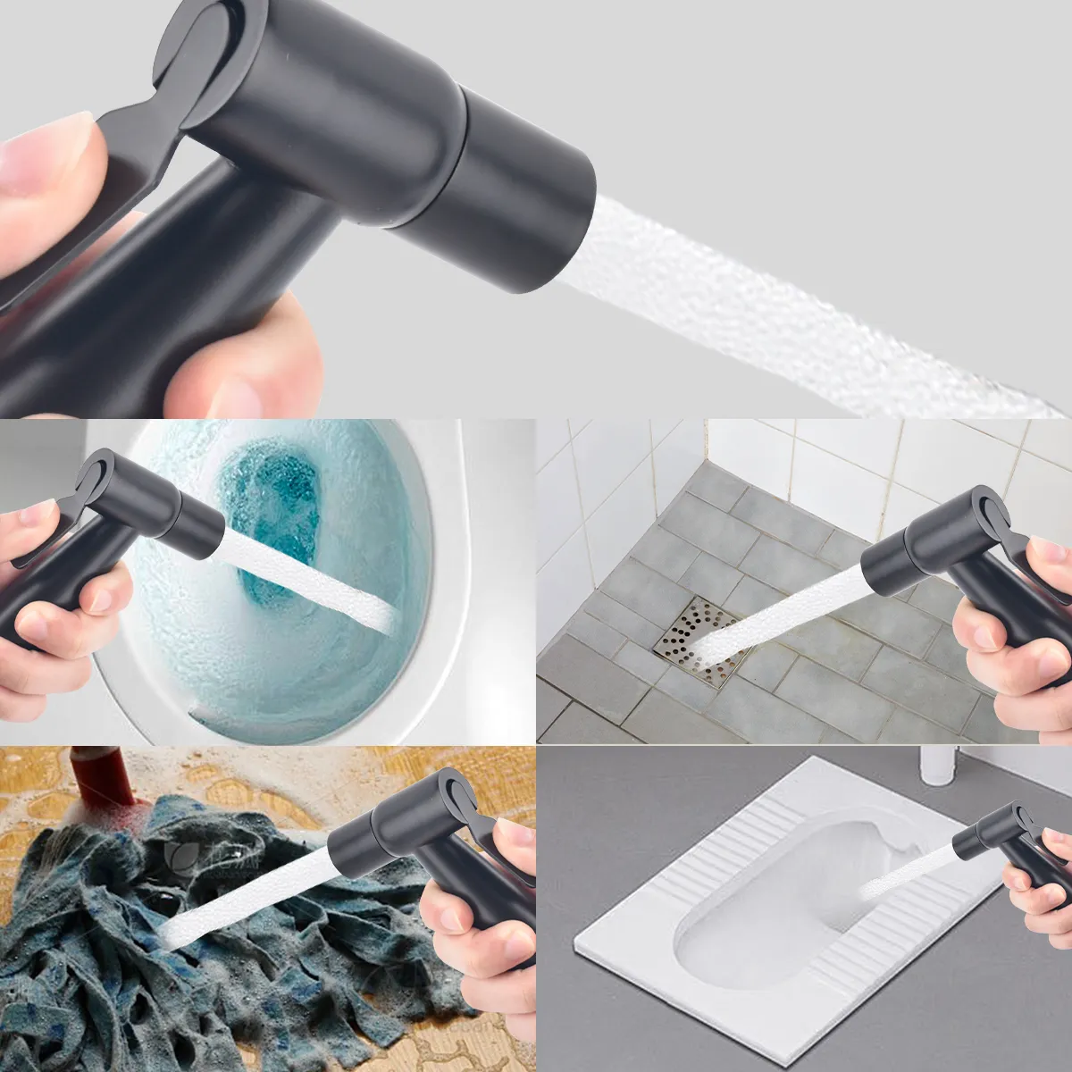 AIZO - Negro Ducha Bidet Arabe Wc Inodoro Acero Inoxidable