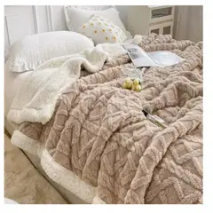 GENERICO - Frazada manta de Sherpa Polar-Beige