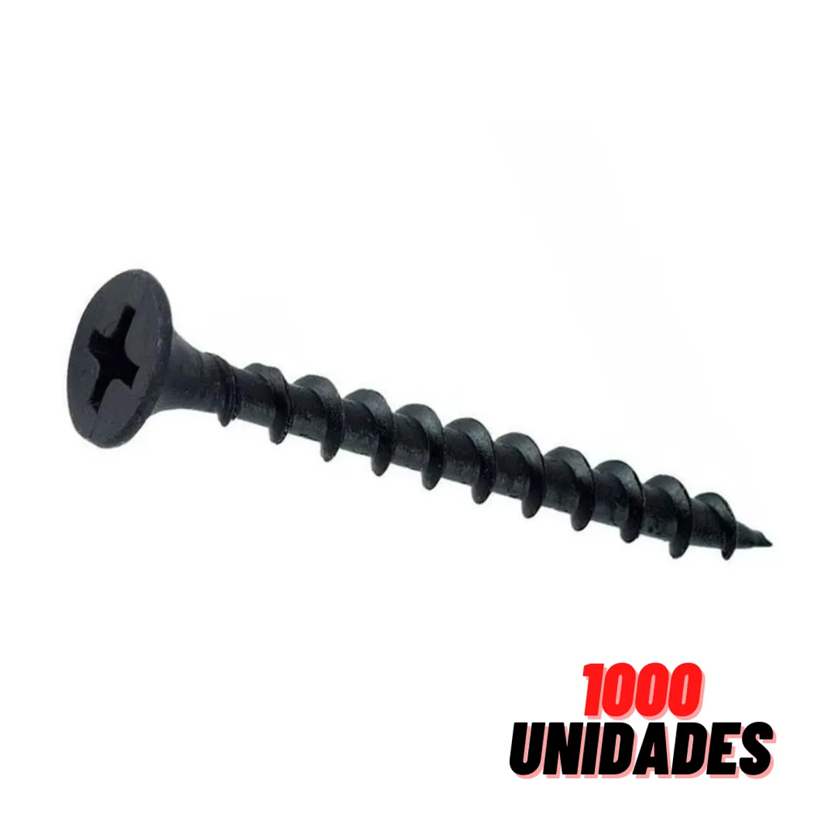 GENERICO - Tornillo Volcanita Rosca Madera CRS Negro 6 x 1 1/4 x 1000 Unidades