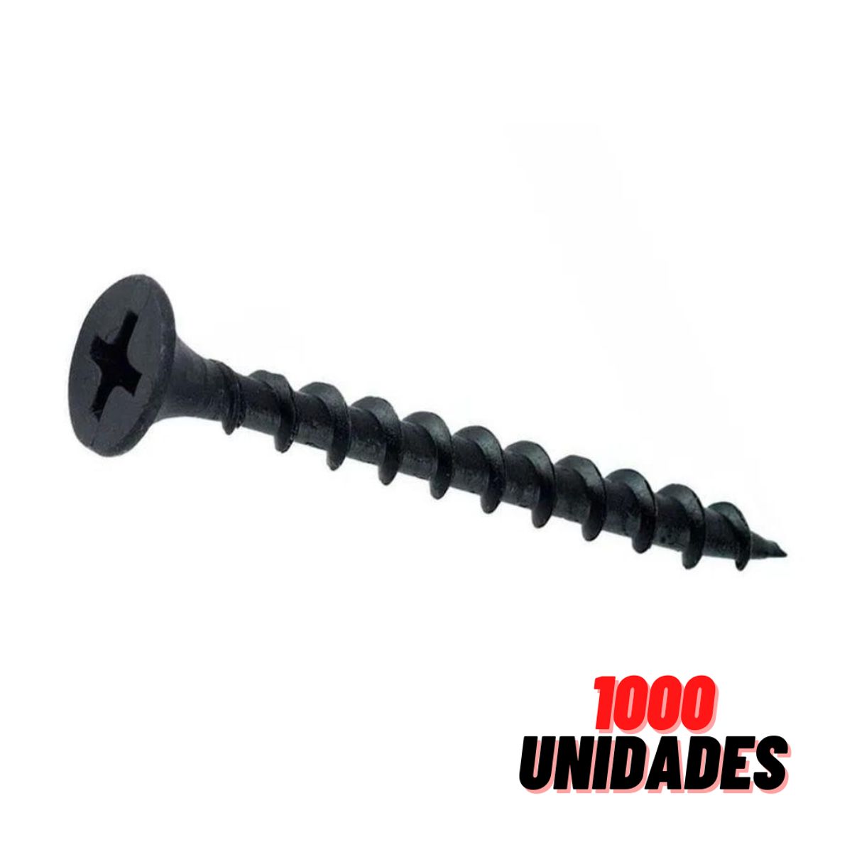GENERICO - Tornillo Volcanita Rosca Madera CRS Negro 6 x 1 1/4 x 1000 Unidades