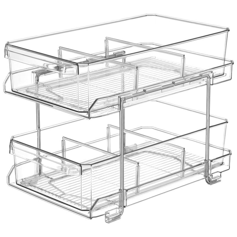 YOMYM - 2 Niveles Estante De Almacenamiento Multiusos 12.4 "×7.5"×9.1 "
