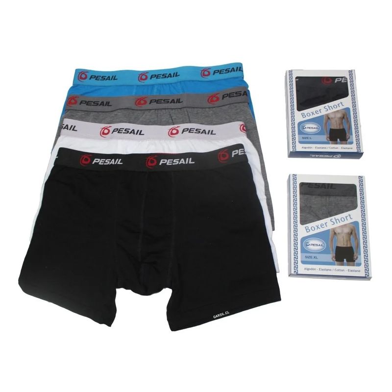 GENERICO - 12 Boxer Liso Para Hombre De Algodon - Colores Surtidos - Docena