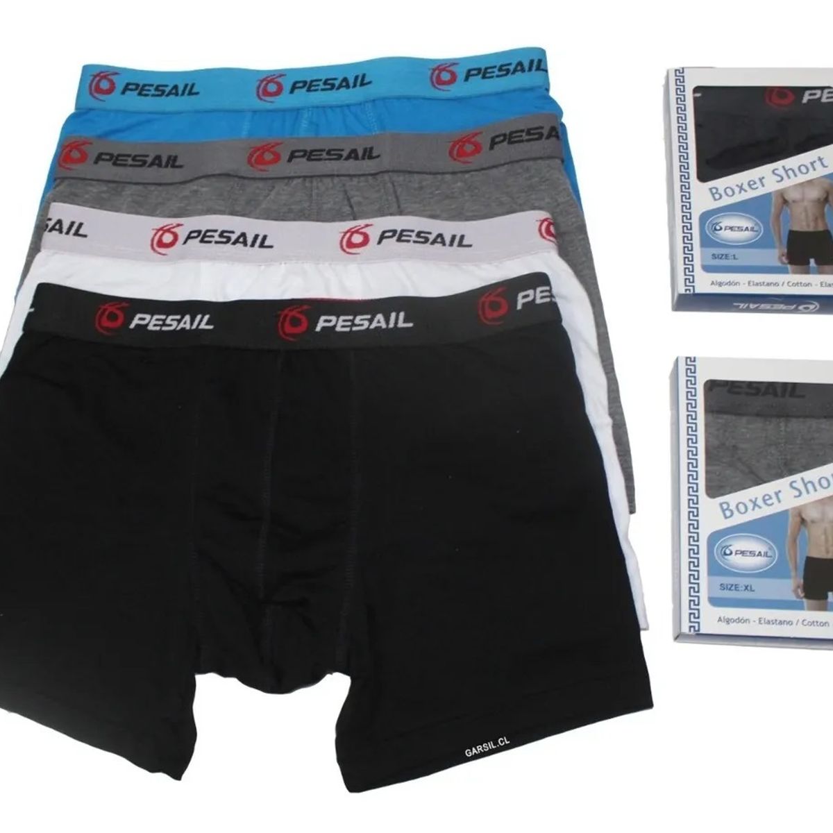 GARSIL - 6 Boxer Liso Para Hombre De Algodon - Colores Surtidos - Sixpack