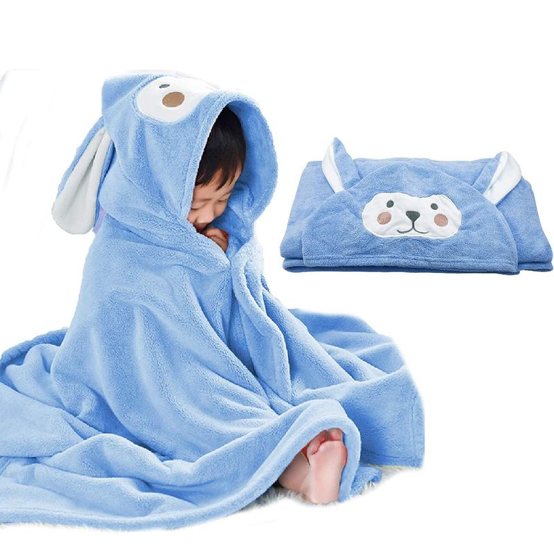EVERSO - Toalla De Baño Secado Rapido Para Bebé Con Capucha - Azul