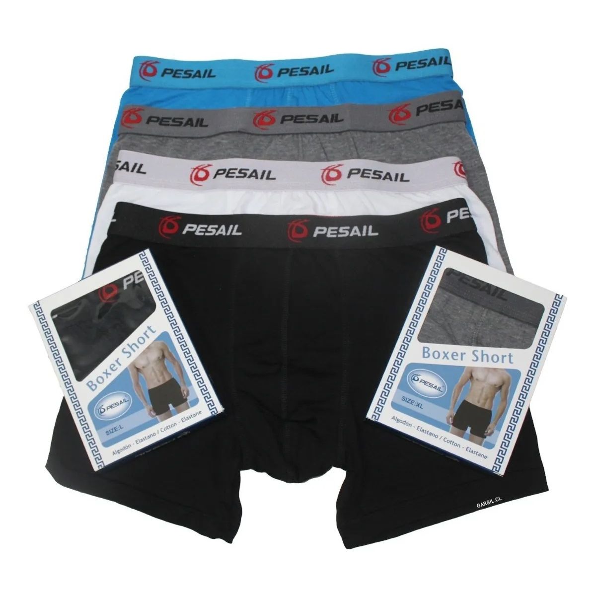 GARSIL - 3 Boxer Liso Para Hombre De Algodon - Colores Surtidos - Tripack