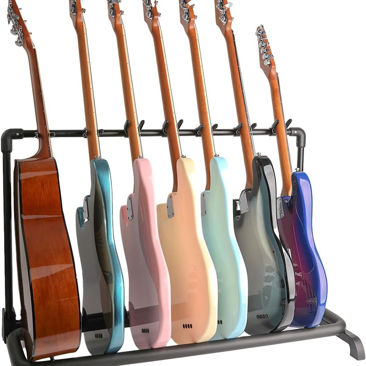 YOMYM - Soporte Para 7 Guitarra De Suelo Universal Plegable Portátil