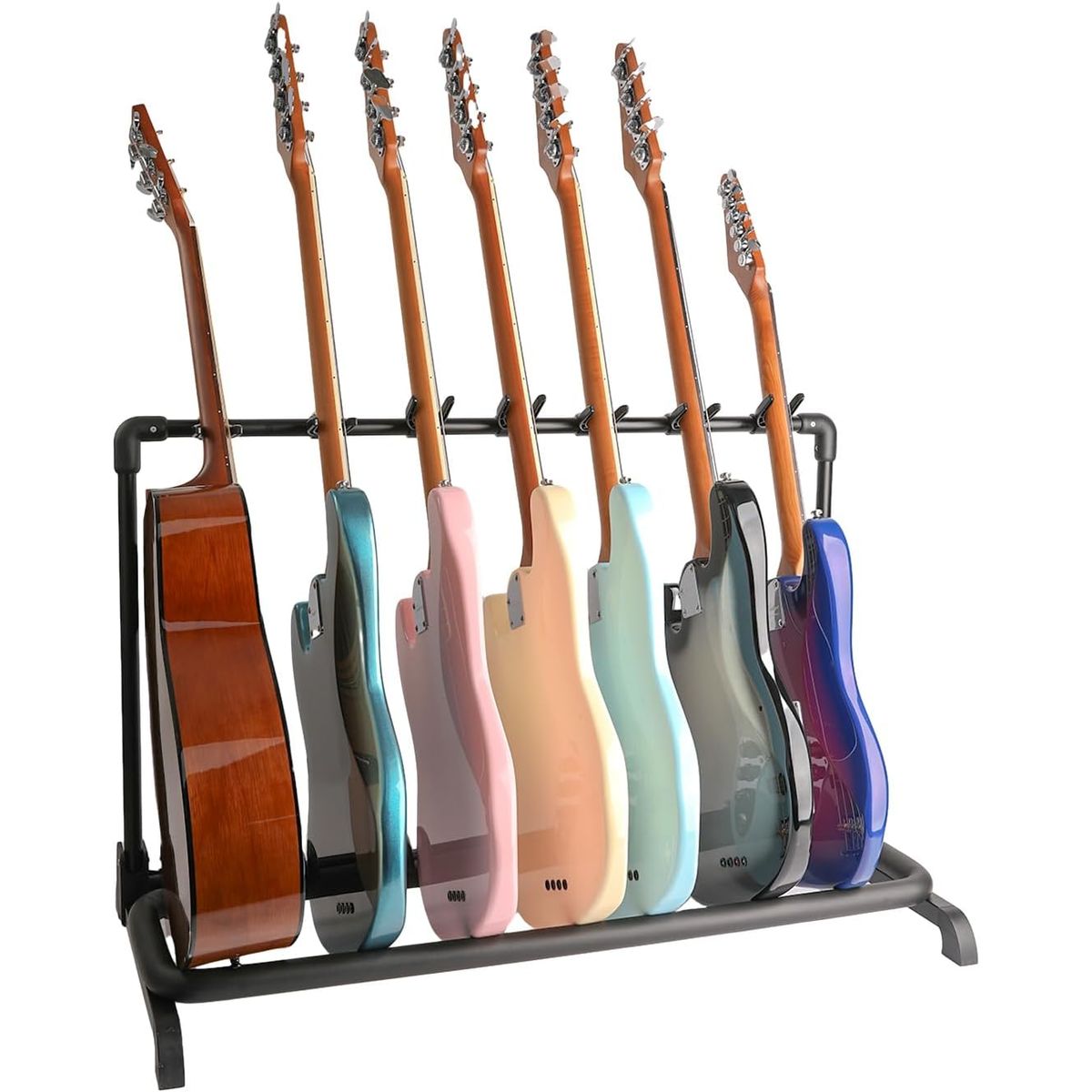 YOMYM - Soporte Para 7 Guitarra De Suelo Universal Plegable Portátil