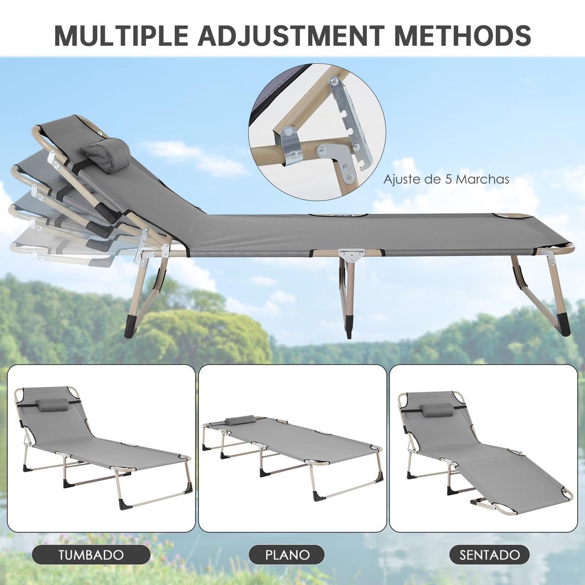 YOMYM - Cama Plegable Portátil Reforzada Con Colchón Extraíble