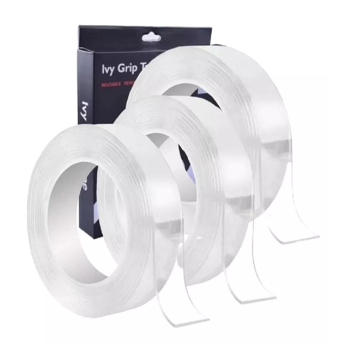 GENERICO - Pack X3 Cinta Adhesiva Doble Faz Doble Contacto Magica 5m