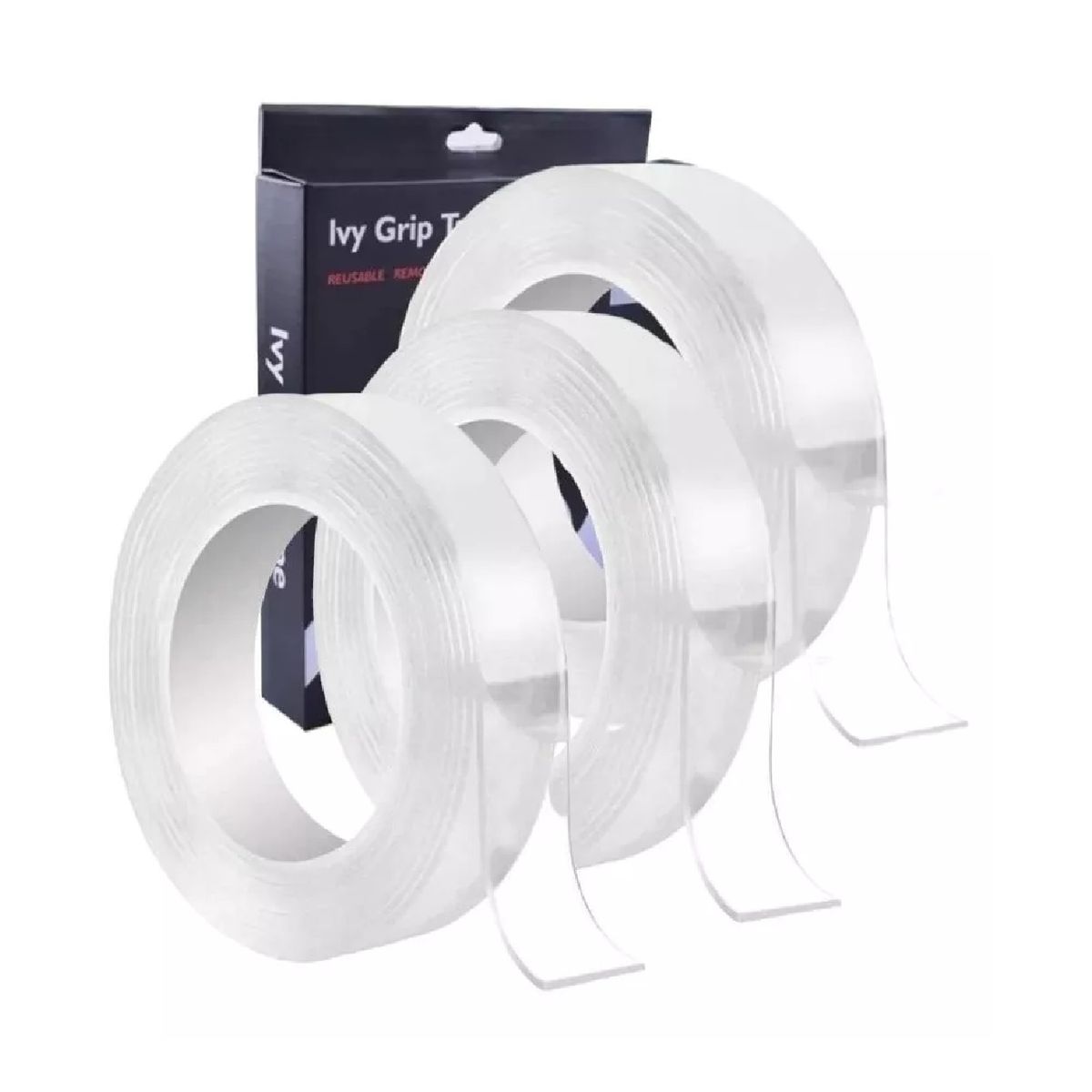 GENERICO - Pack X3 Cinta Adhesiva Doble Faz Doble Contacto Magica 5m