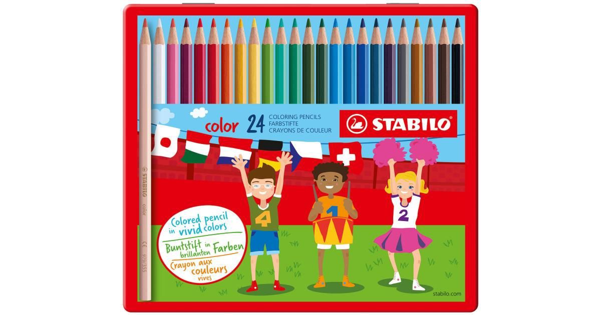Set Lapices 24 Colores Caja Metalica