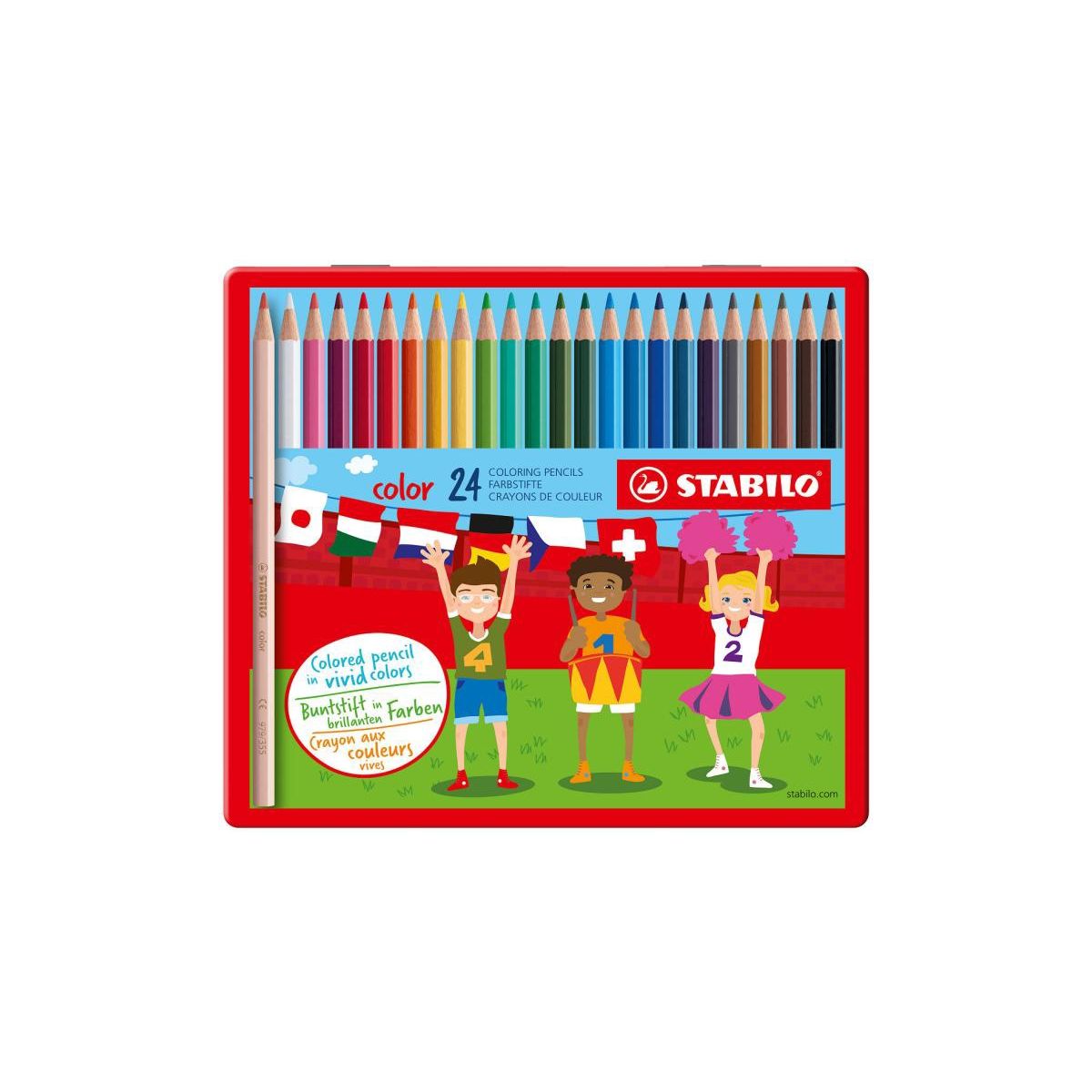 STABILO - Set Lápices 24 Colores Stabilo Caja Metálica