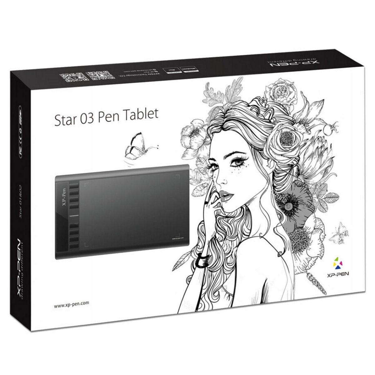 XP PEN - Tableta Digitalizadora Xp-pen Star 03 V2 Black Usb Dibujo