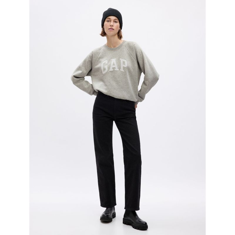 GAP - Polerón Logo Vintage Sin Cierre Mujer Gris