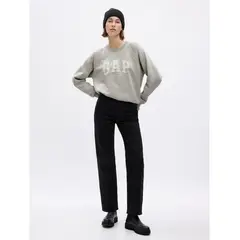 GAP - Polerón Logo Vintage Sin Cierre Mujer Gris
